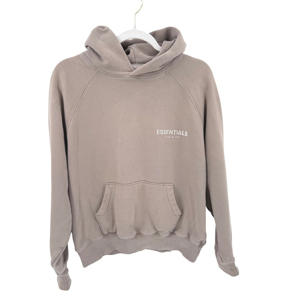 Fear of God Essentials Hoodie Taupe Brown Oversized Pullover XS